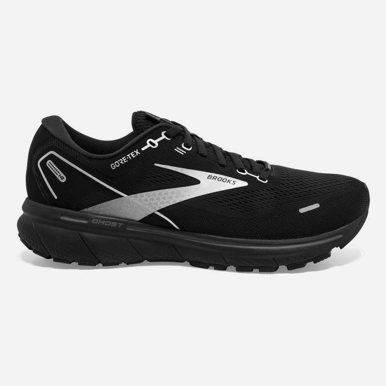 Brooks Ghost 14 Gtx Israel - Men's Cushion Road Running Shoes - Black/White/Charcoal/Ebony (27360-IH